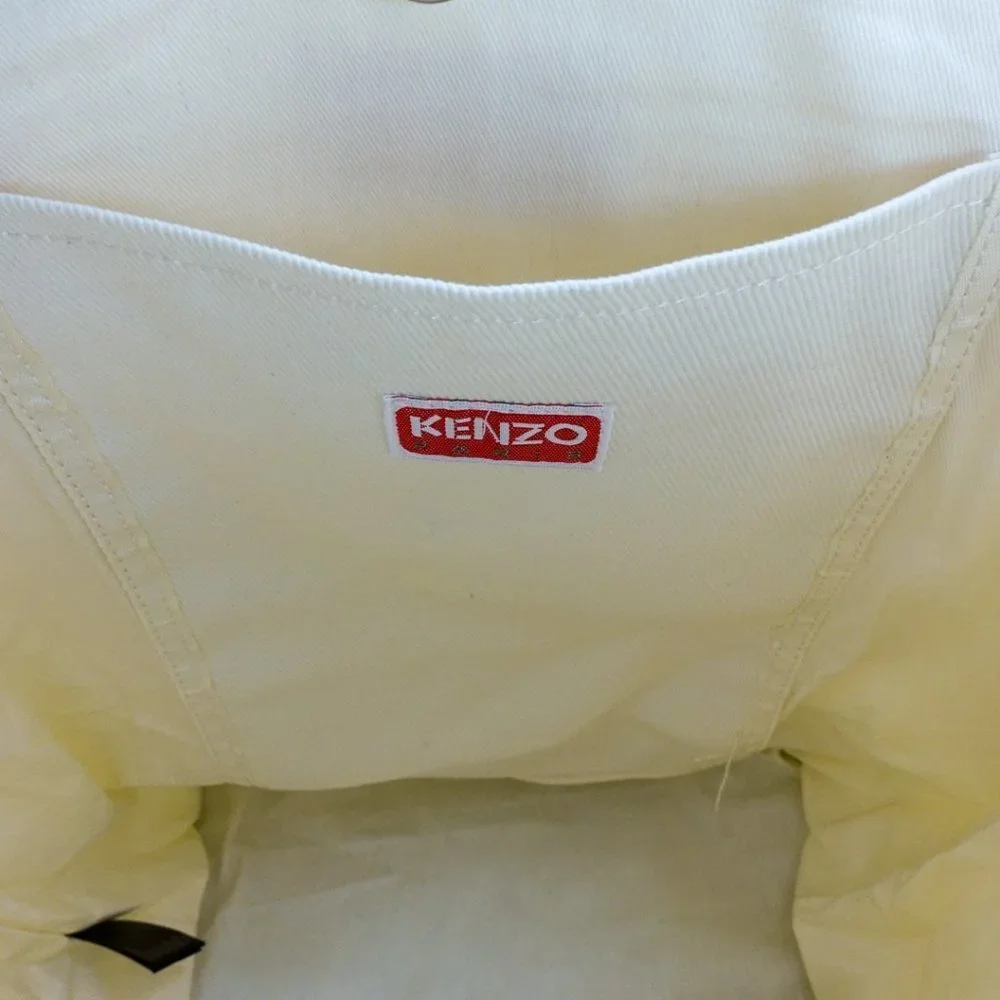 Kenzo Boke Flower Floral Logo Shopper Shoulder Tote Bag White - Picture 12 of 12